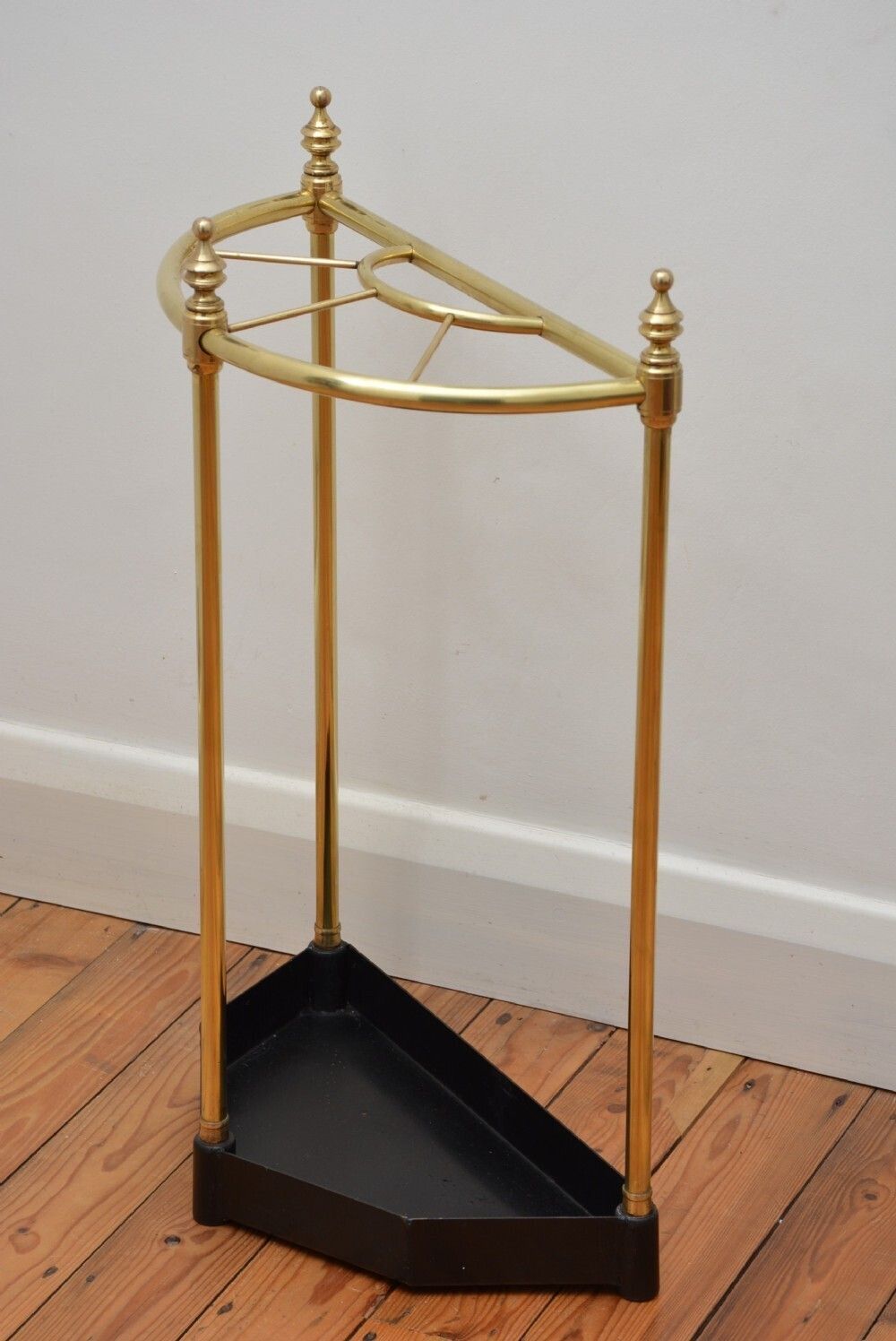 photo for sale Unusual Brass Umbrella Stand Demi Lune