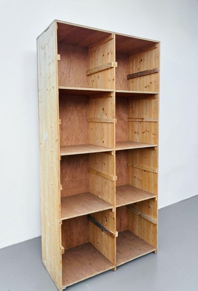 Vintage Solid Pine Cube Bookcase Piegon Hole Bookcase Industrial Style photo furniture