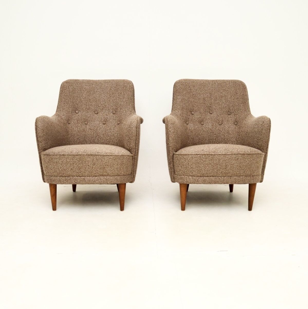 Pair Of Vintage Swedish Samsas Armchairs By Carl Malmsten photo for sale