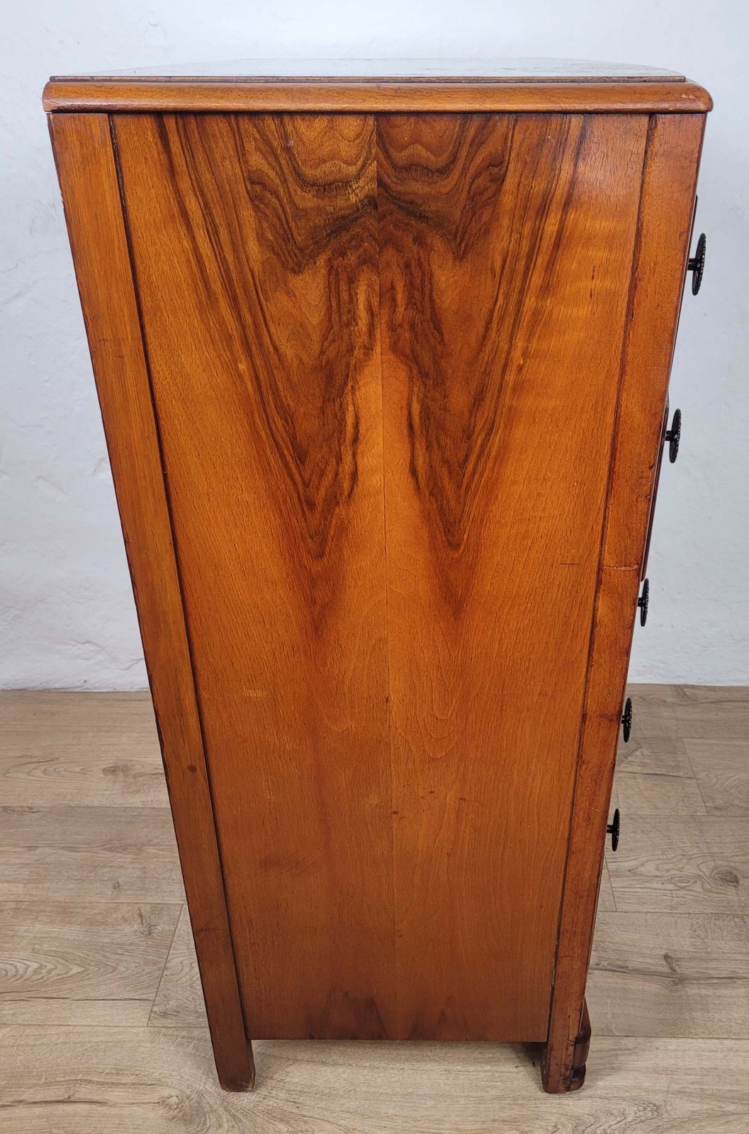photo buy Vintage Chest Of Drawers Walnut 1960s Bow Front English