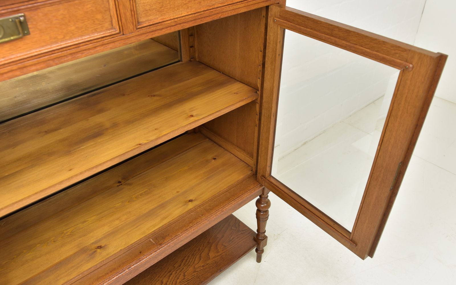 Antique! Restored Solid Oak Display Cabinet, Salon Cabinet, Vertiko, Art Nouveau photo buy