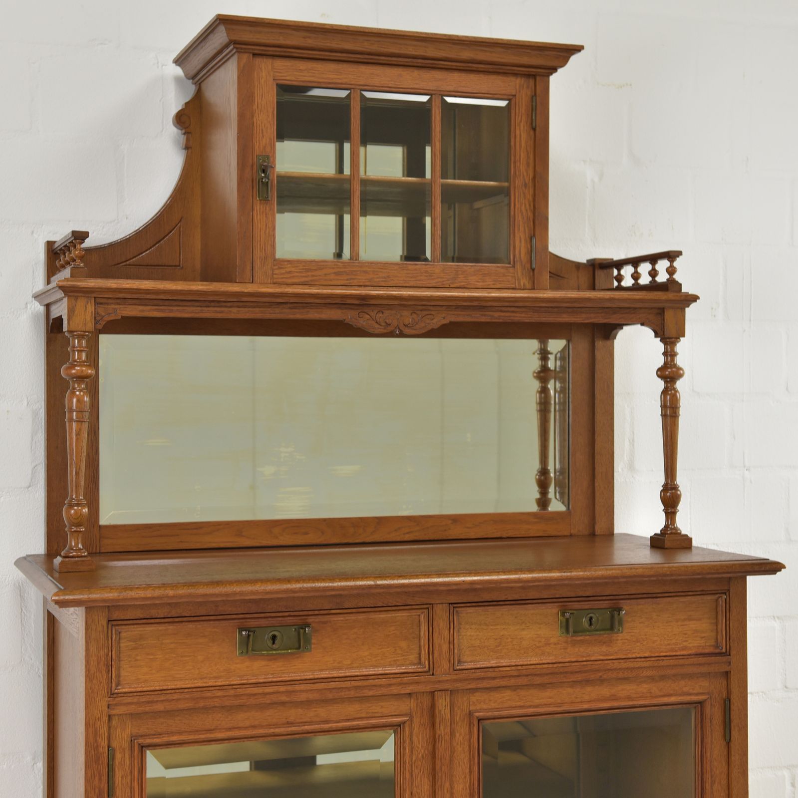 photo furniture Antique! Restored Solid Oak Display Cabinet, Salon Cabinet, Vertiko, Art Nouveau
