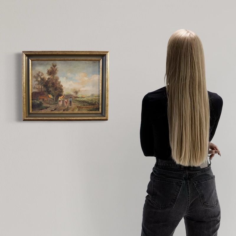 Peinture flamande du XXe siècle, paysage bucolique photo furniture