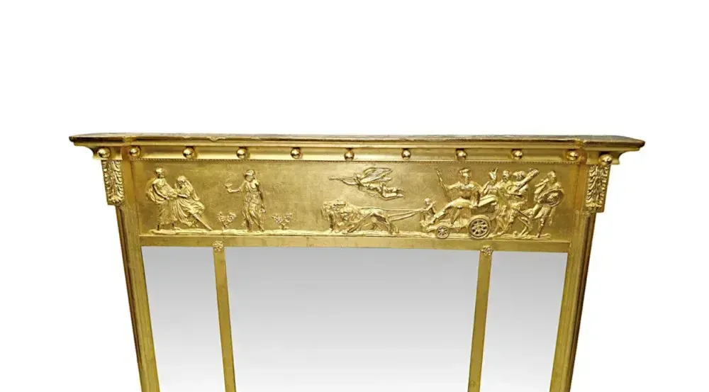 A Gorgeous 19th Century Small Giltwood Compartmental Overmantel Mirror photo furniture