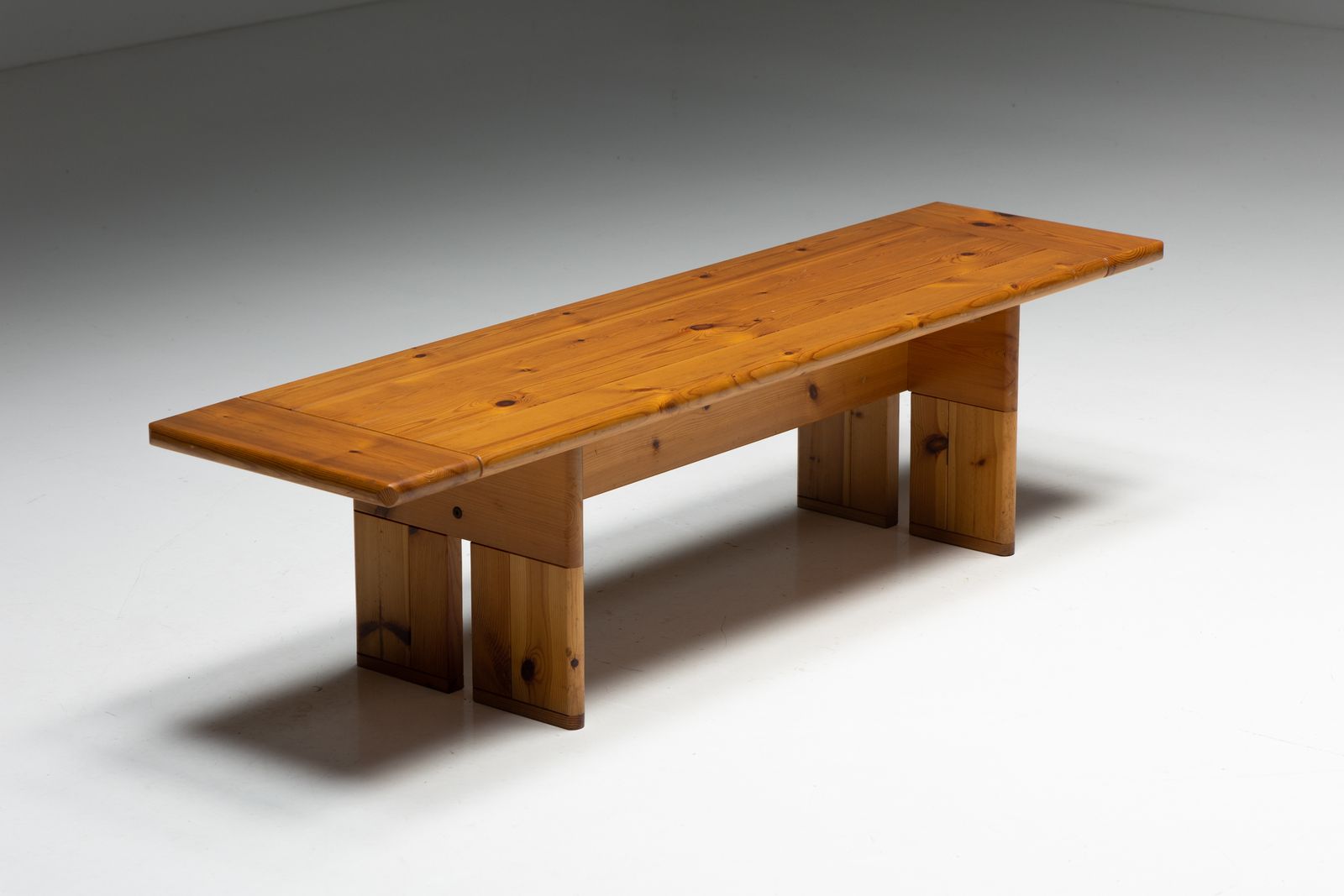 Solid Pine Wood Bench By Silvio Coppola For Fratelli Montina, Italy, 1970s