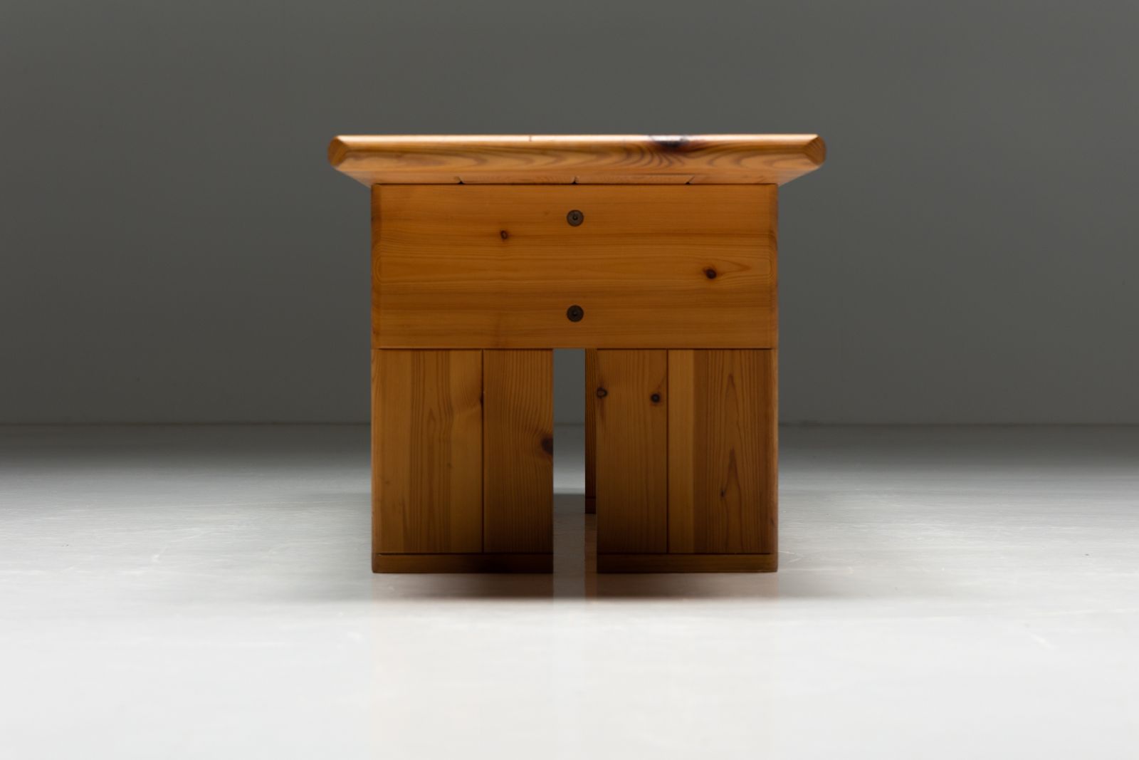 Solid Pine Wood Bench By Silvio Coppola For Fratelli Montina, Italy, 1970s photo vintage