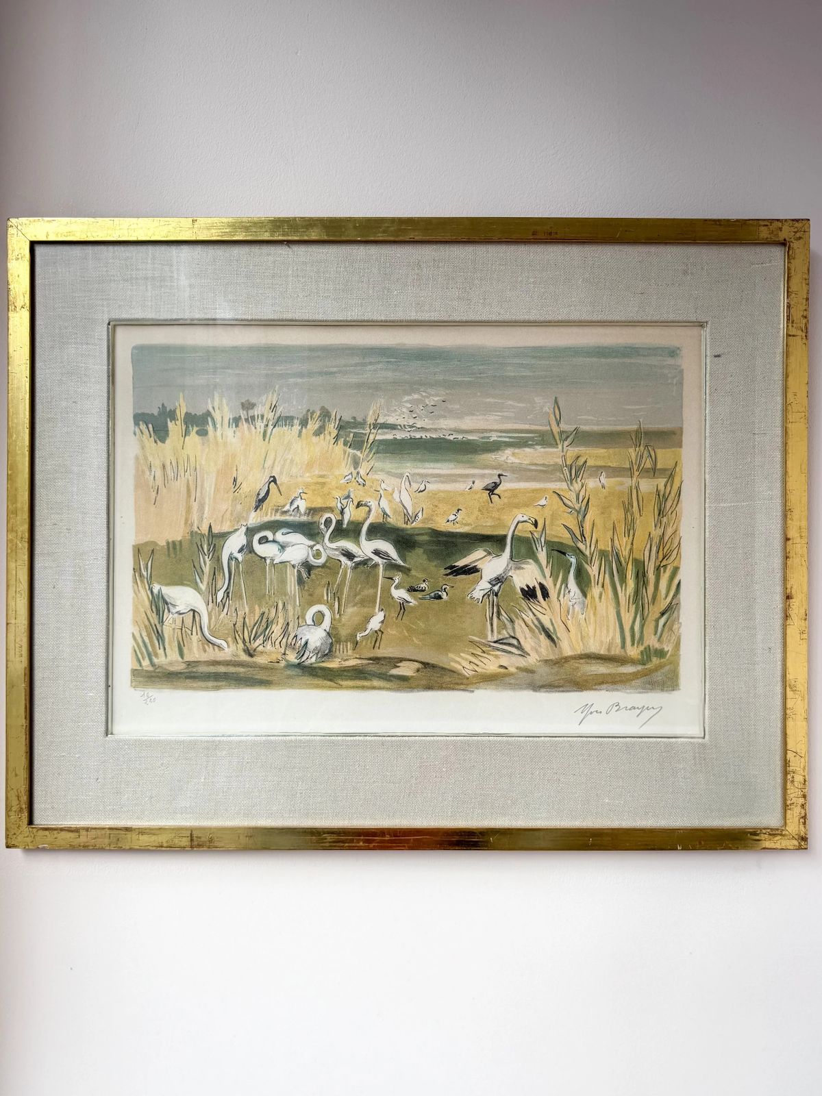 'Camargue Aux Oiseaux' By Yves Brayer (1907–1990) Original Colour Lithograph