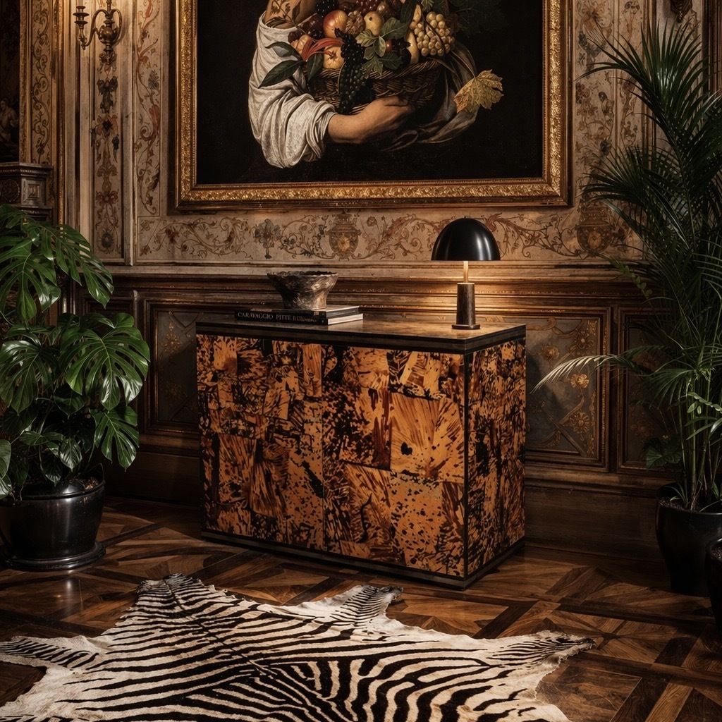 Unique Tortoiseshell Cabinet By Roberto Jodice For Ottini Milano 1974 photo furniture