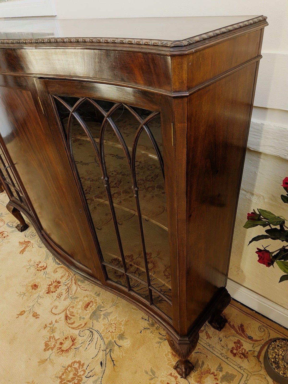Victorian Mahogany Wylie & Lockhead Glasgow Display Cabinet On Ball & Claw Foot photo 499.0