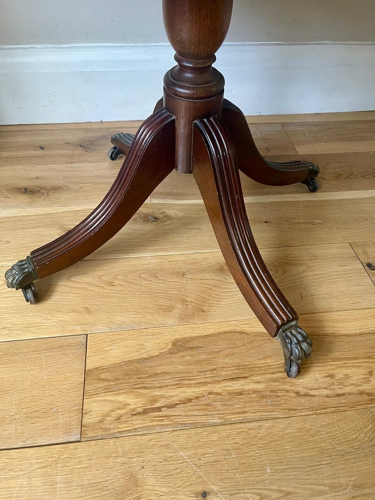 George II English Regency Style Antique Mahogany  & Leather Drum Revolving Table  Bookcase photo 260.0
