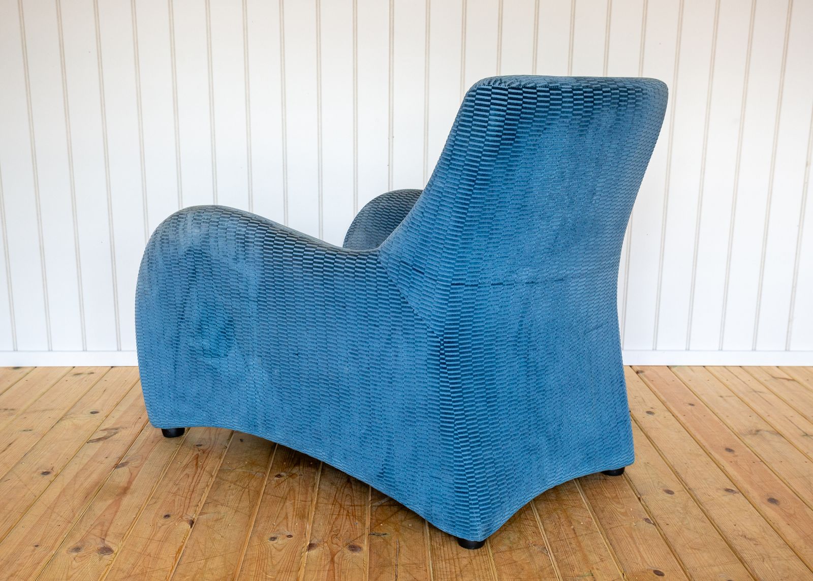 Loge Lounge Chair & Ottoma.N By Gerard Van Den Berg For Montis 1980s La Maison Pierre Frey Fabric Blue Velvet Armchai.R Footstool Art Deco Style photo furniture