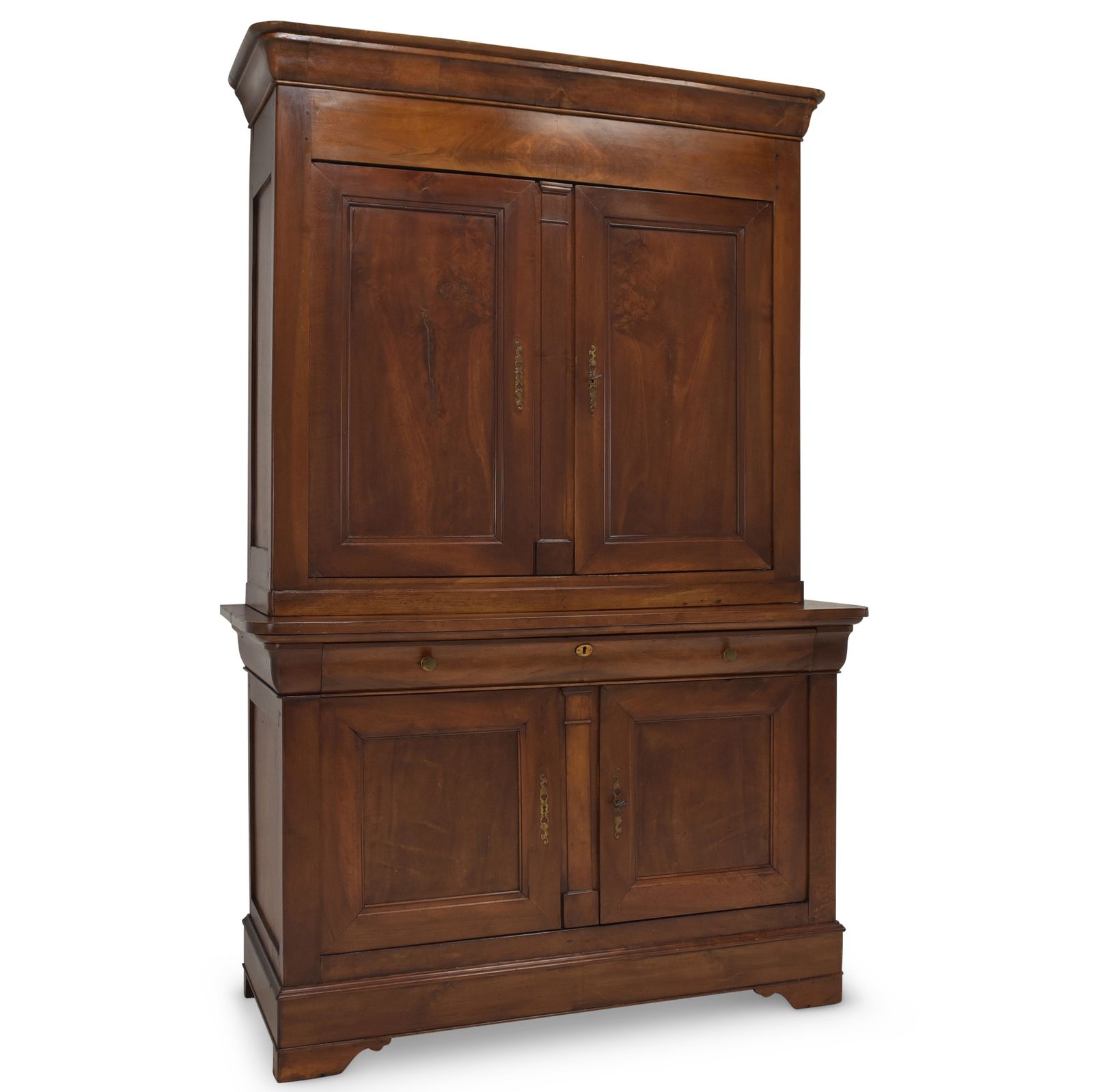 Antique! Restored Biedermeier Buffet Cabinet, Circa 1850, Mahogany Top Cabinet