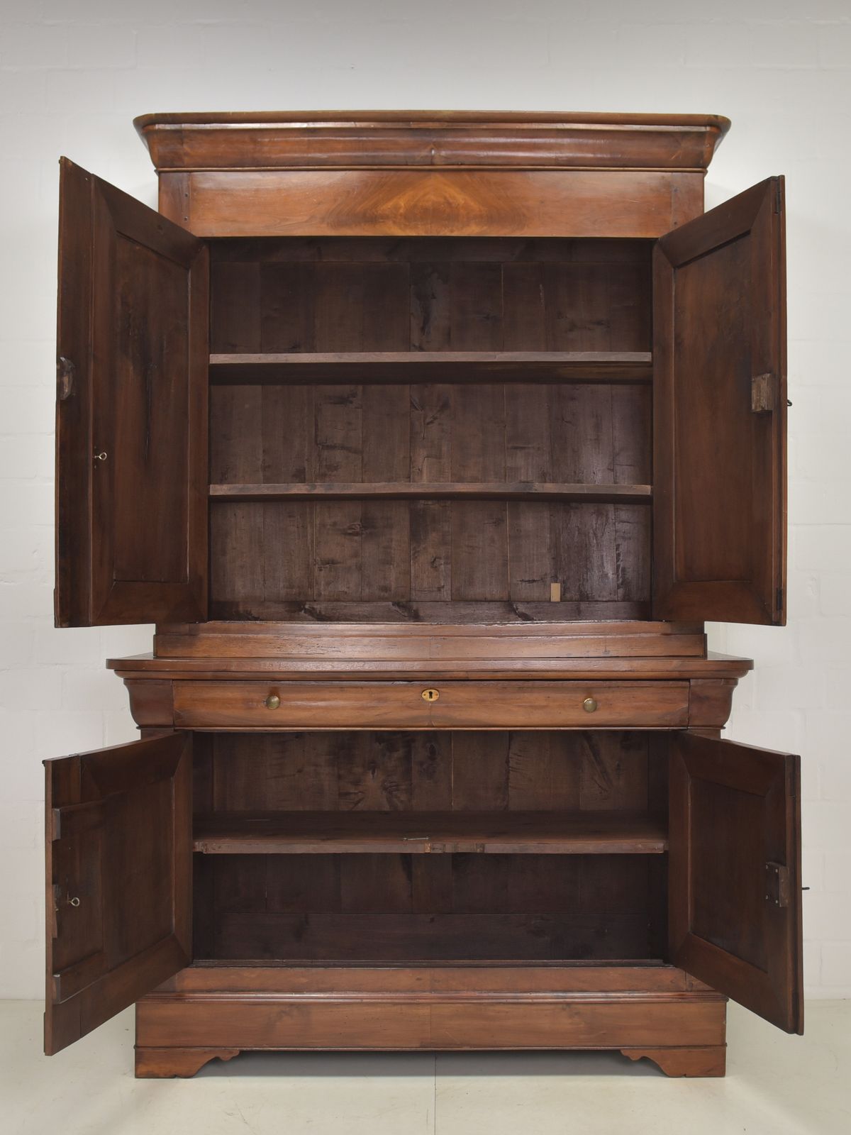 Antique! Restored Biedermeier Buffet Cabinet, Circa 1850, Mahogany Top Cabinet photo for sale