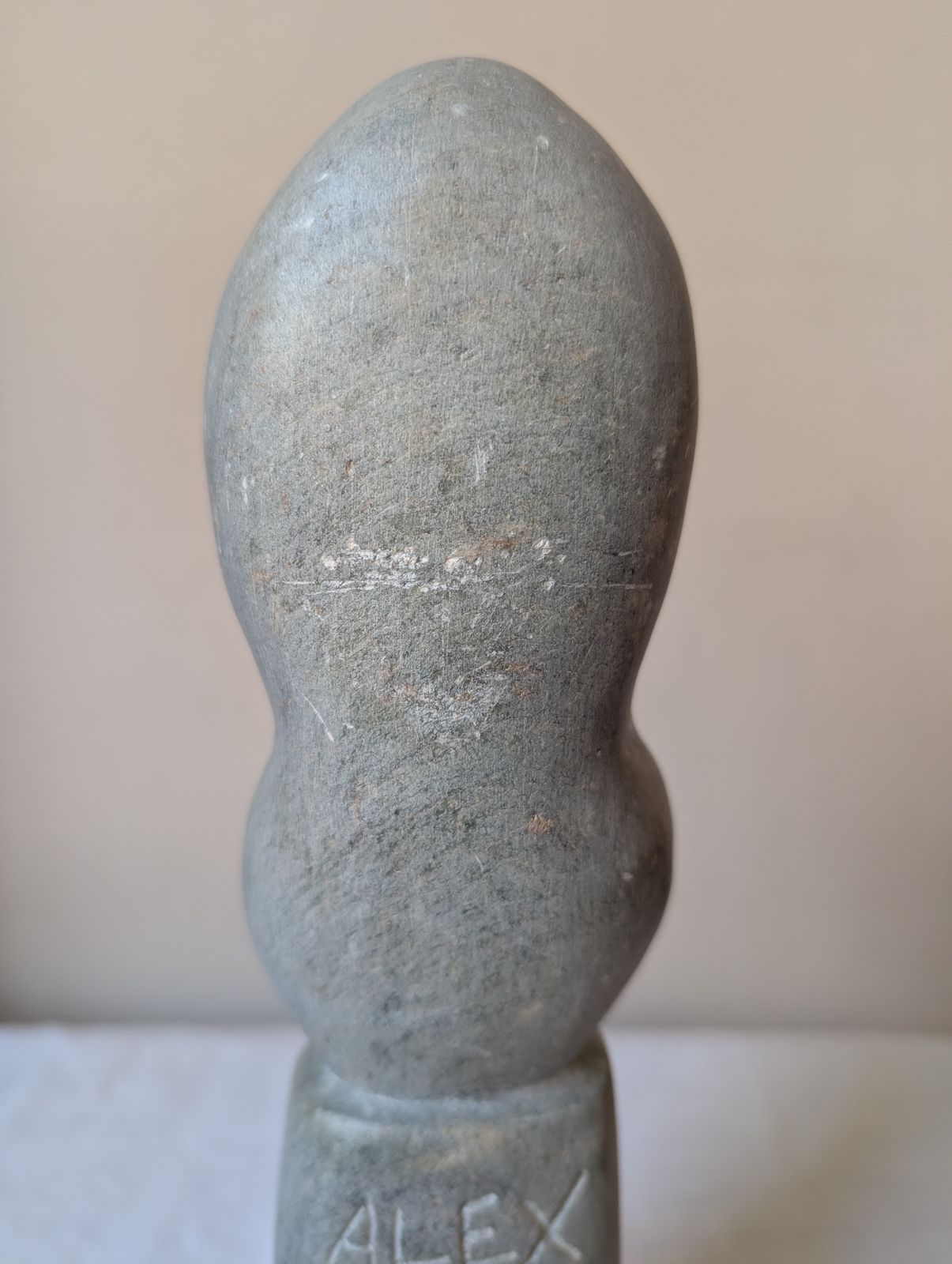 Signed African Stone Sculpture, "Alex", Pre 1980, Abstract Spirit Figure photo buy