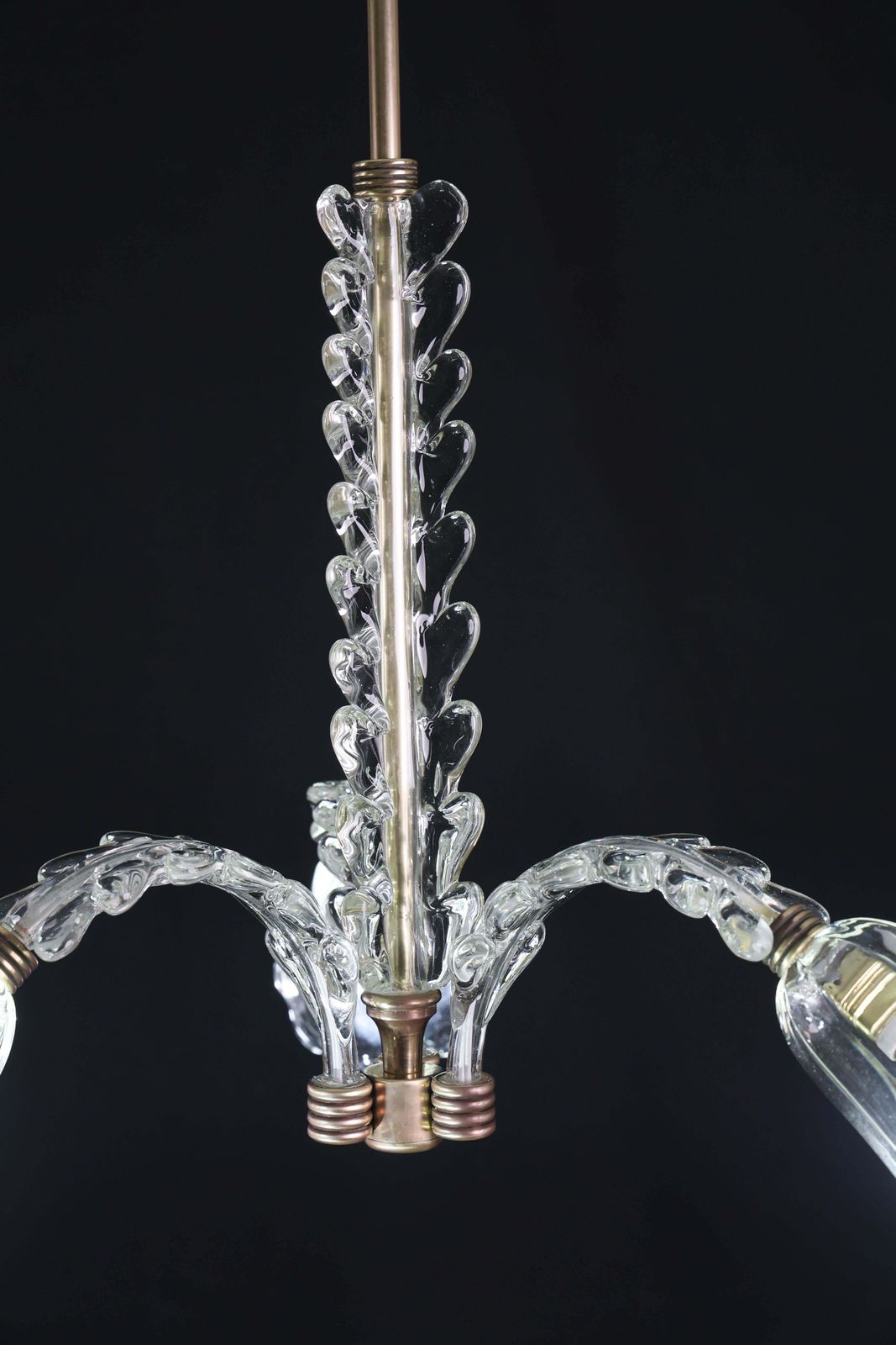 photo vinterior Charming Art Decò Chandelier By Barovier E Toso, 1940s