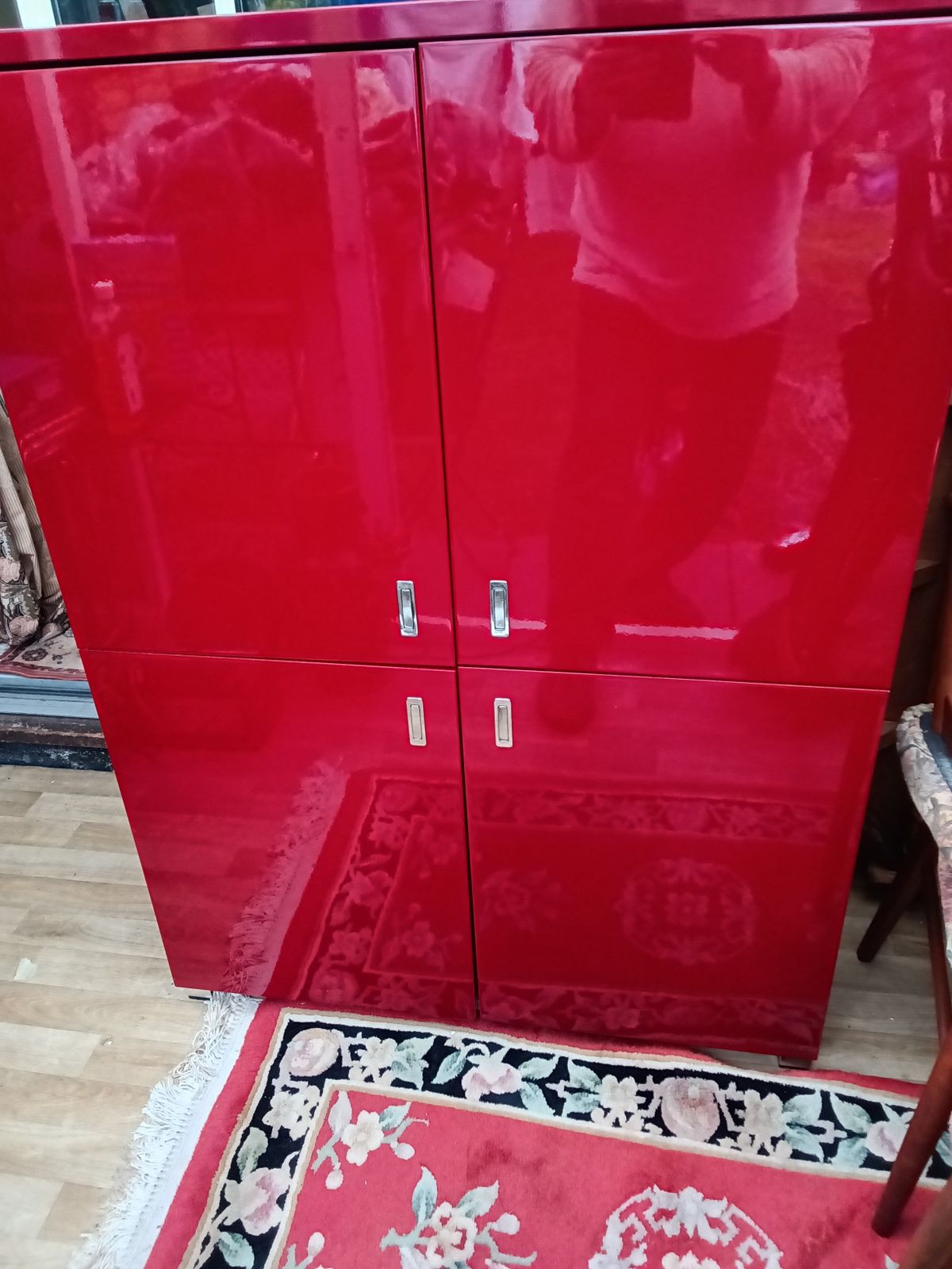 £100 Reduction....Rare Terrance Conran For Habitat Red Lacquered Cabinet.