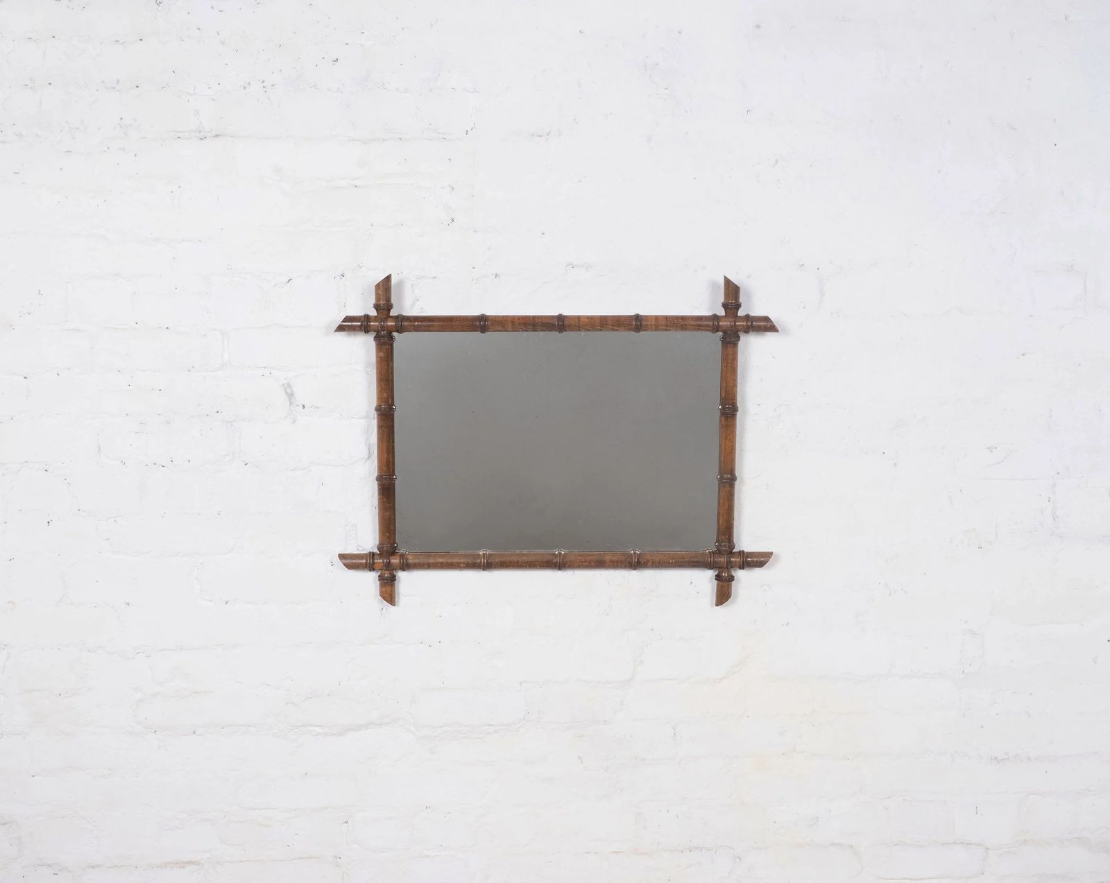 Antique French Faux Bamboo Mirror