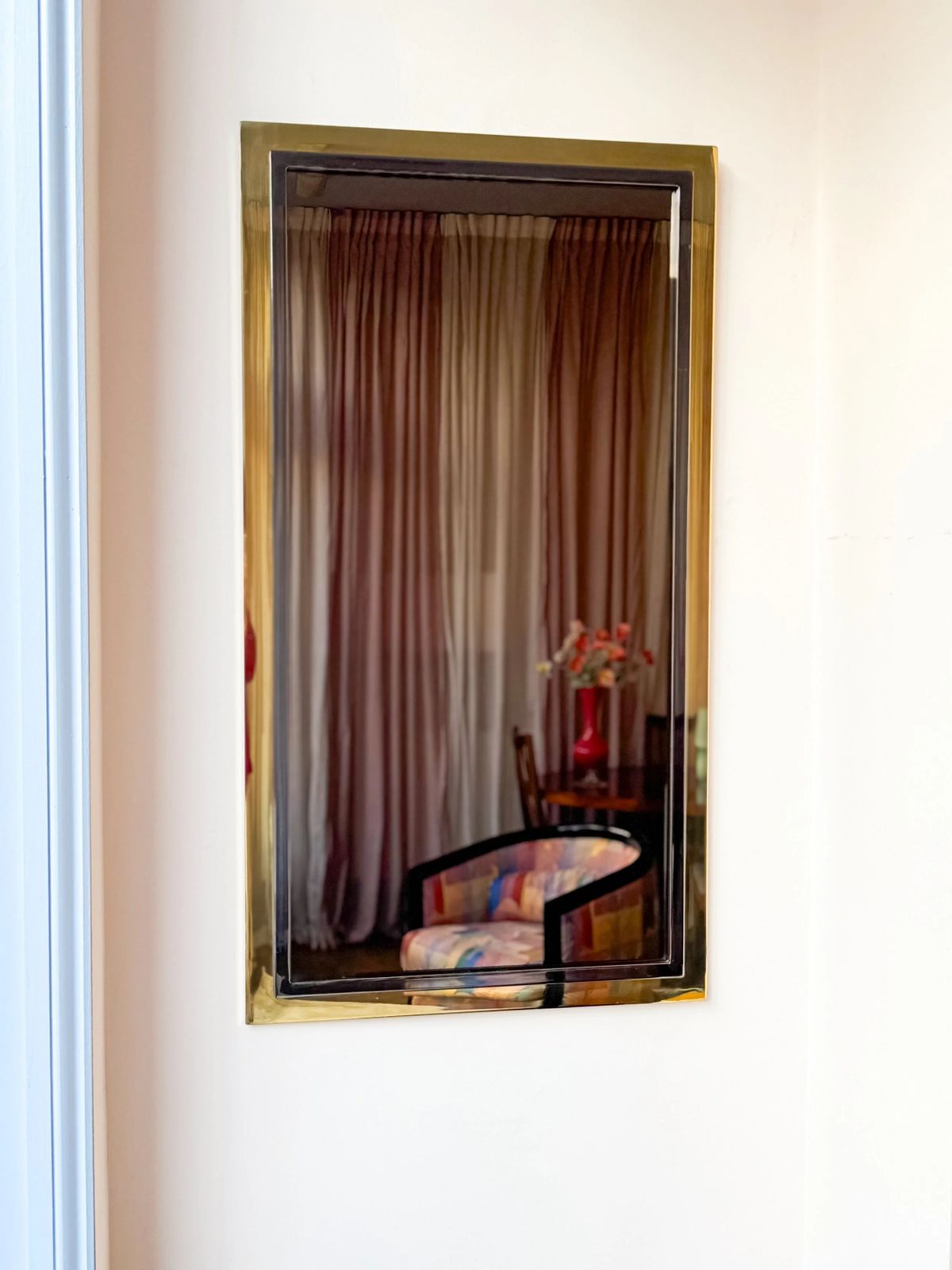 1970's Smoked Glass & Mixed Metal Wall Mirror, By Belgo Chrom photo furniture
