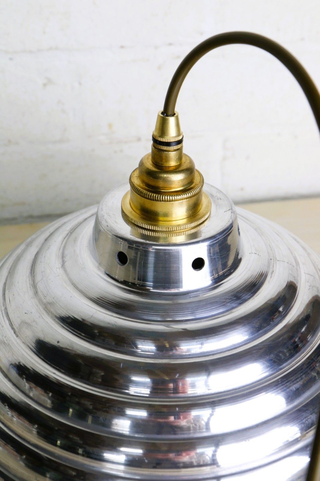 Ceiling Light A Vintage Large French Stepped Alloy Beehive Pendant Ready To Hang photo Lighting
