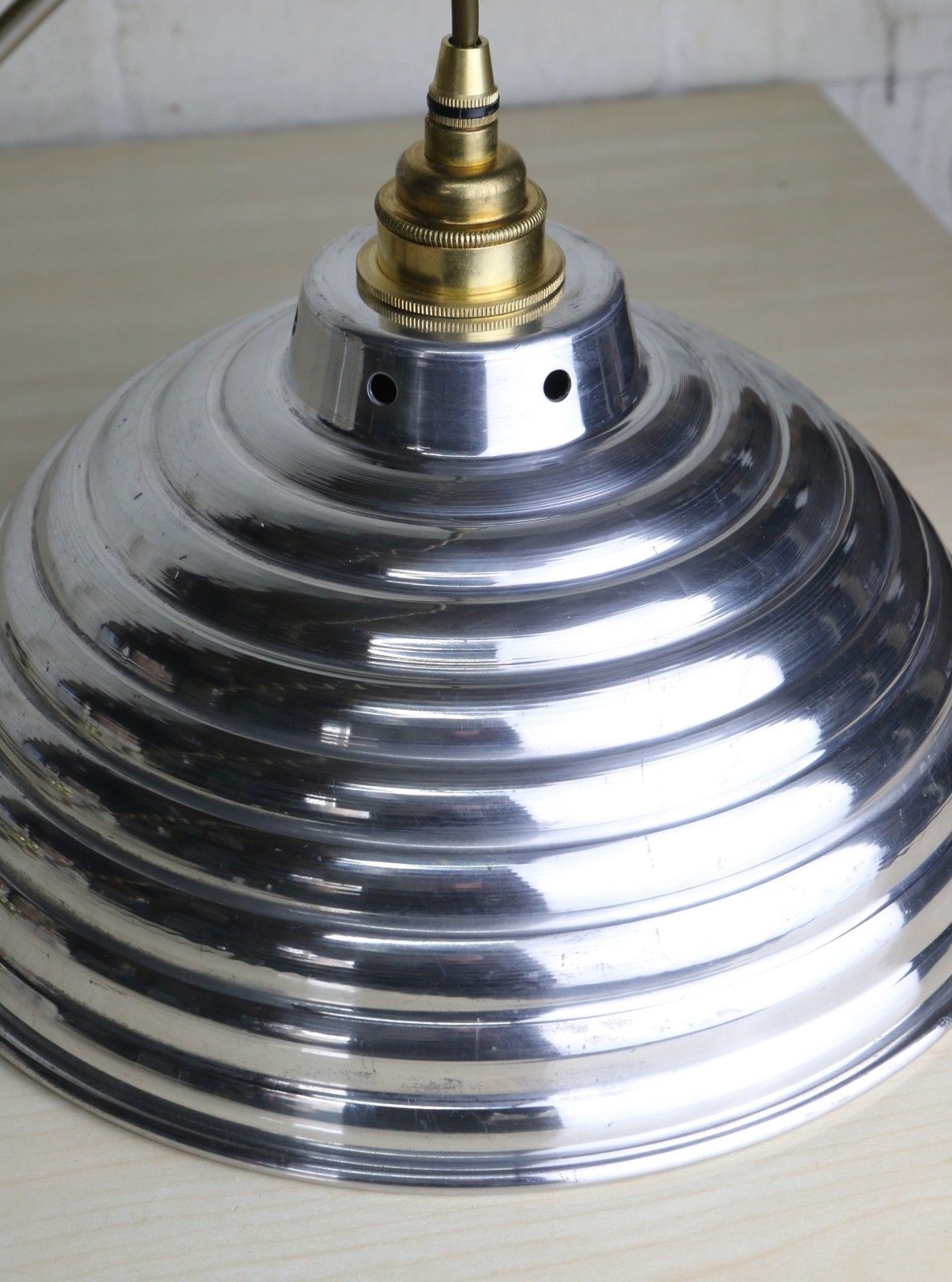 photo for sale Ceiling Light A Vintage Large French Stepped Alloy Beehive Pendant Ready To Hang