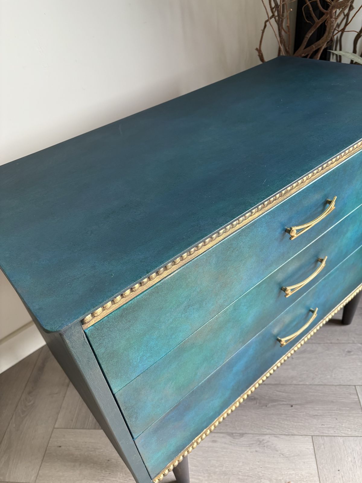 Mid Century Chest Of Drawers, Blue photo vinterior