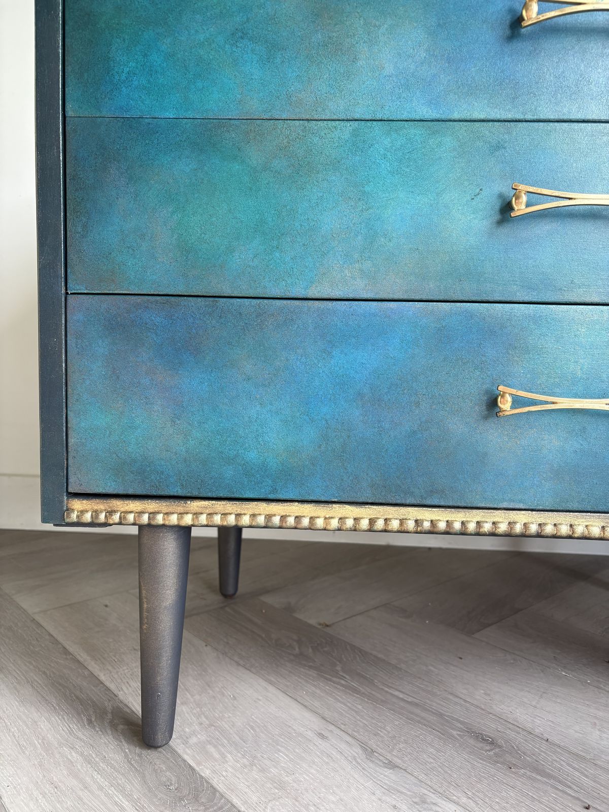 photo furniture Mid Century Chest Of Drawers, Blue