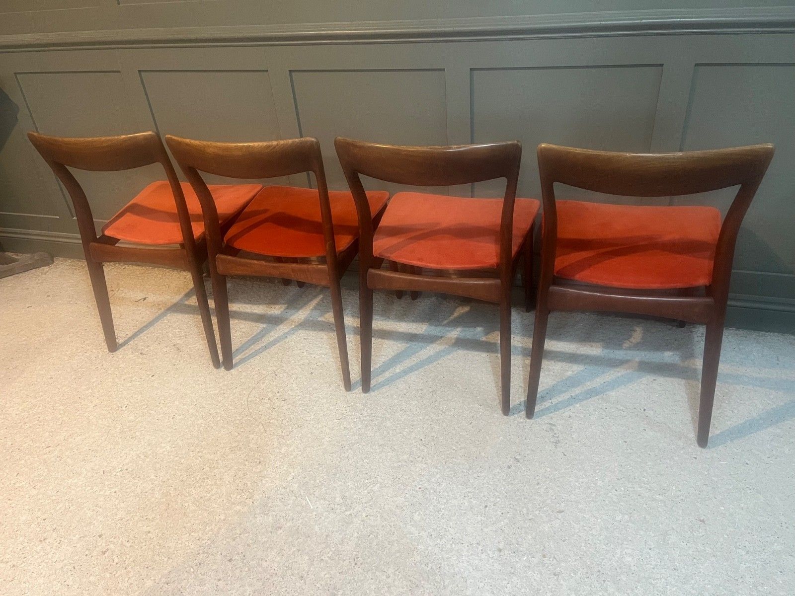 Teak Danish Dining Chairs By R. Borregaard For Viborg Circa 1960’s X 4 photo for sale