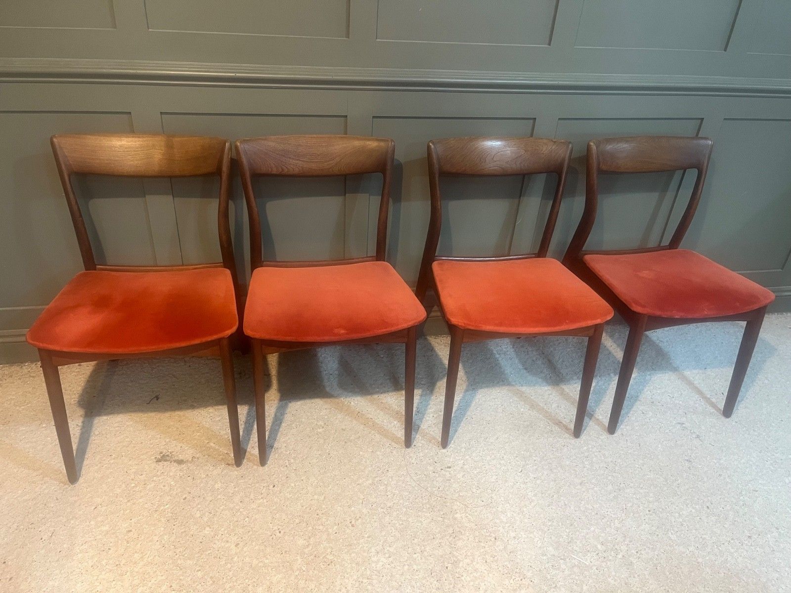 Teak Danish Dining Chairs By R. Borregaard For Viborg Circa 1960’s X 4 photo buy