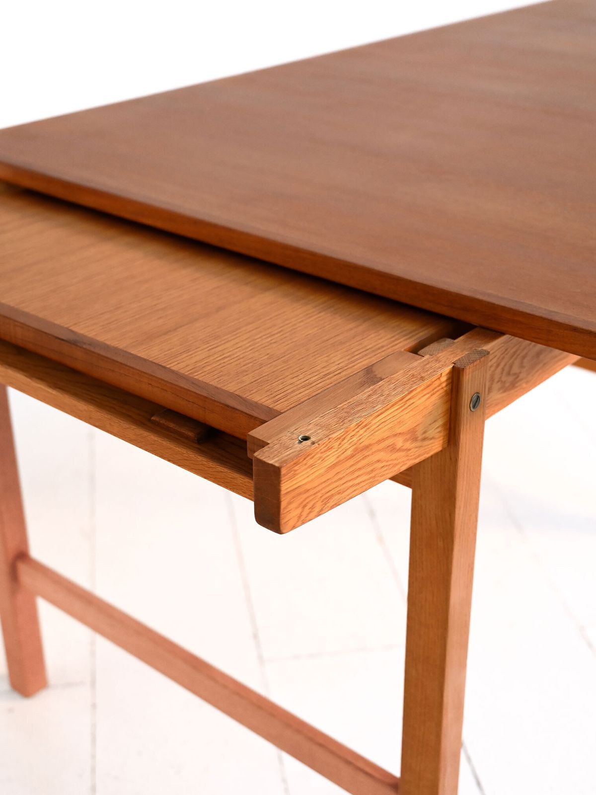 Furniture Extendable Scandinavian Teak And Oak Table From The 1960s photo