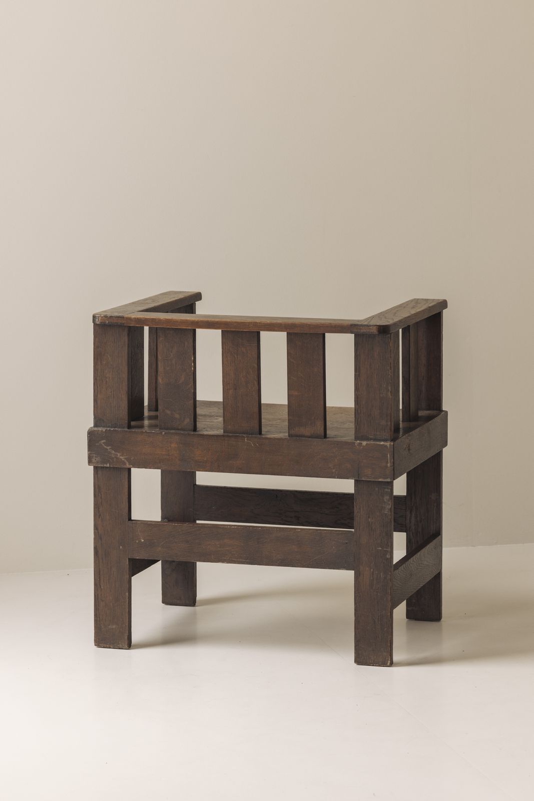 photo furniture Rare French Armchair In Said Oak, Early 1930s.