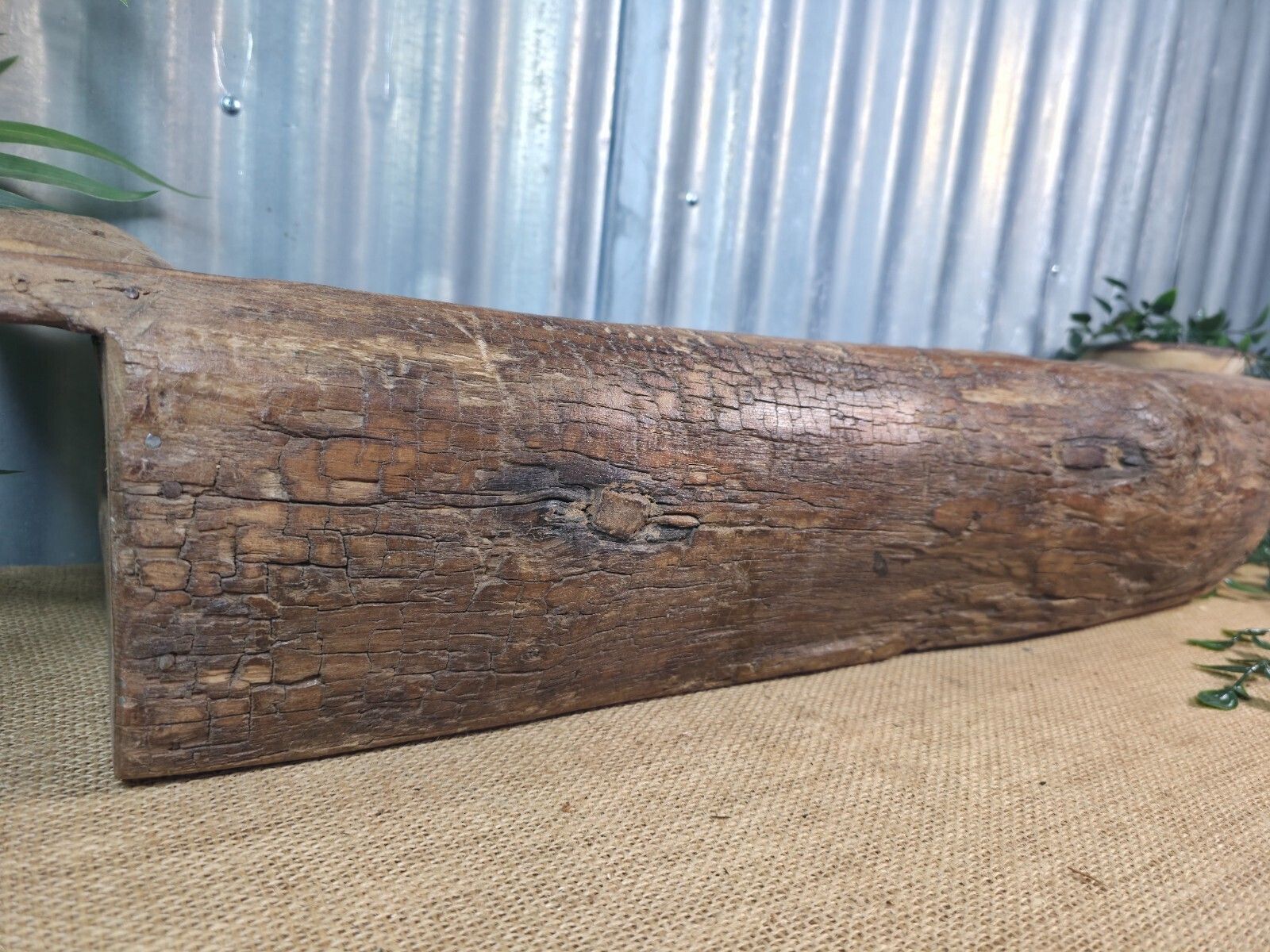 Vintage Rustic Wabi Sabi Hand Made Hardwood Wooden Trough photo for sale