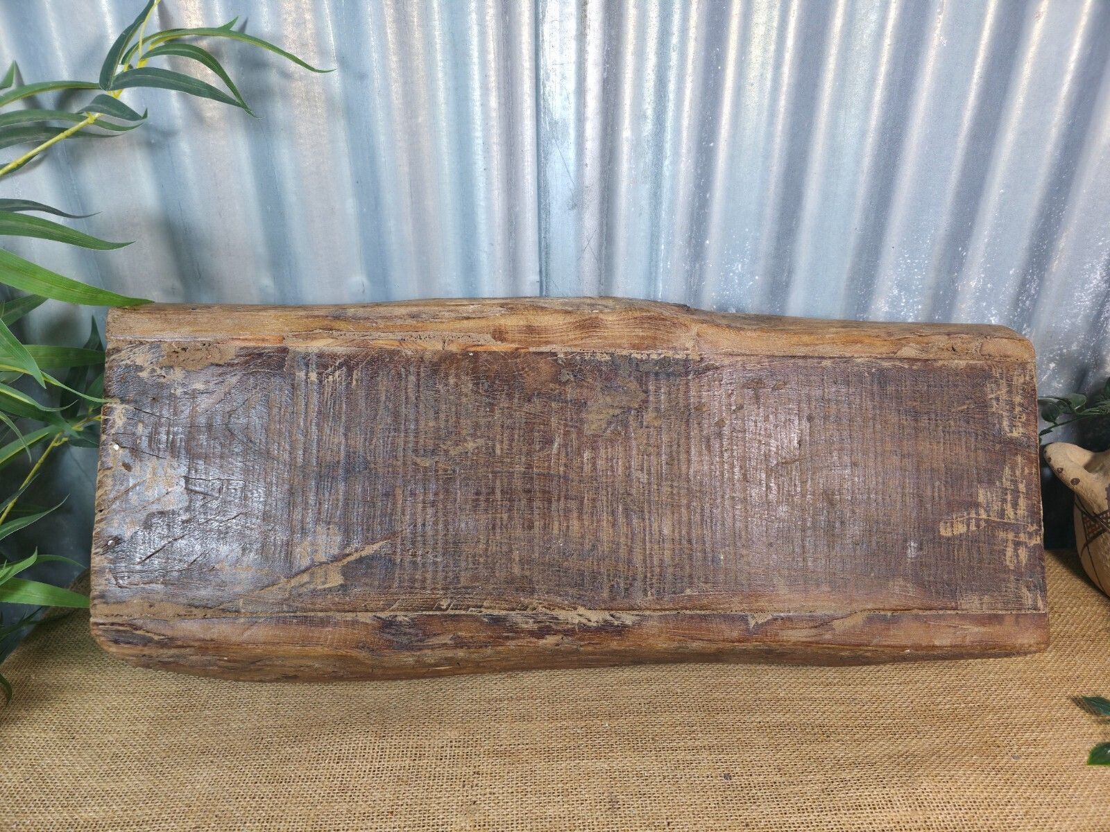 photo for sale Vintage Rustic Wabi Sabi Hand Made Hardwood Wooden Trough
