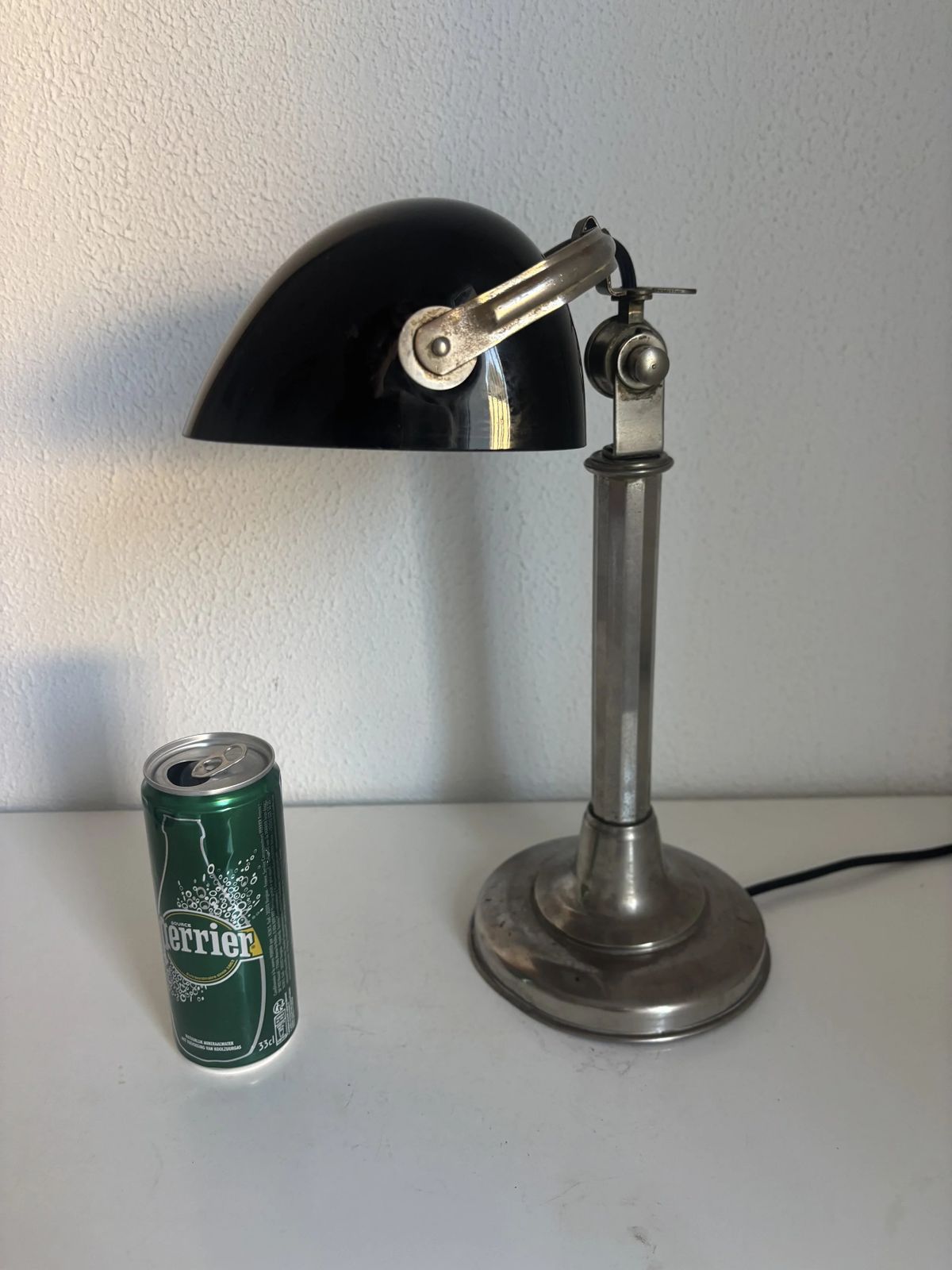 Vintage 1930s Pirouett Art Deco Lamp In Black Opaline Glass   45 Cm photo Lighting