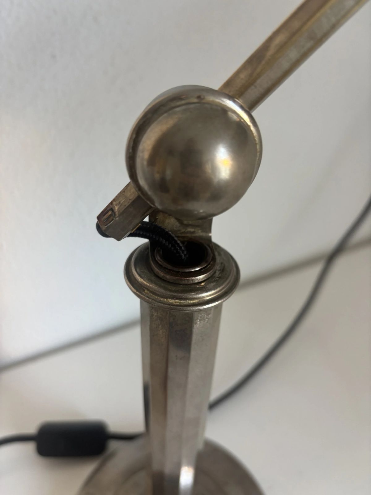 Vintage 1930s Pirouett Art Deco Lamp In Black Opaline Glass   45 Cm photo vintage