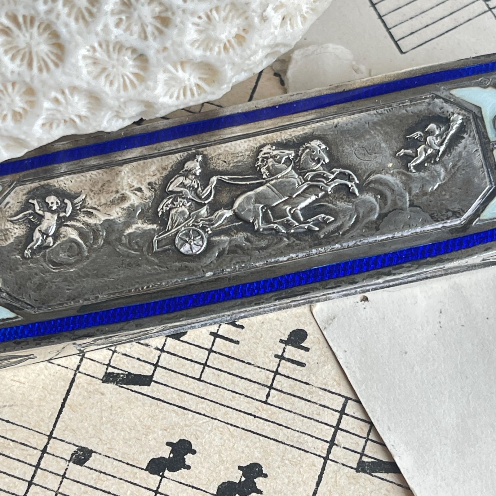 Antique French Silver Gilt And Enamel Box. Henri Lambin Paris Box photo buy