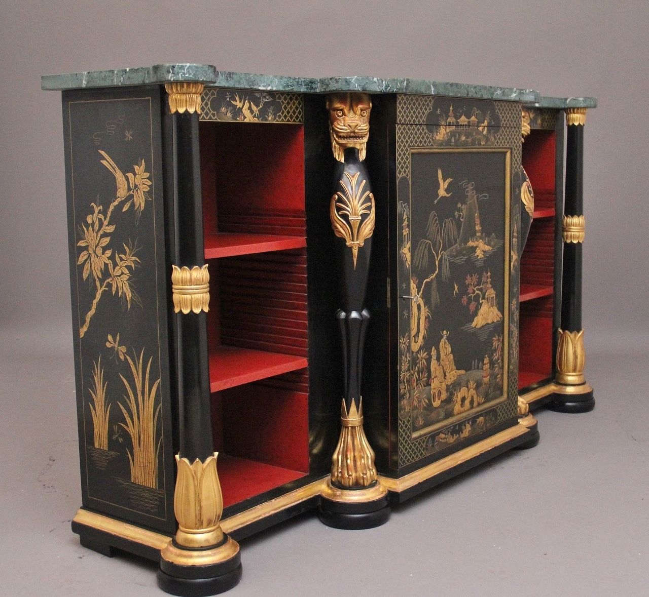 photo buy Early 20th Century Chinoiserie Marble Top Cabinet