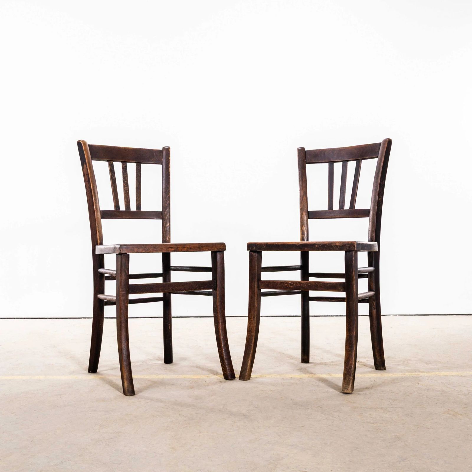 1940’s French Farmhouse Dark Walnut Dining Chairs – Set Of Twelve photo furniture
