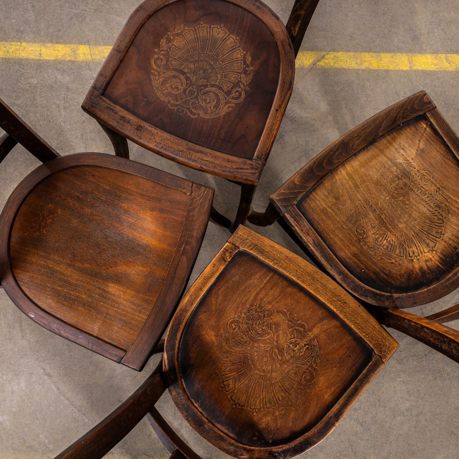 1940’s French Farmhouse Dark Walnut Dining Chairs – Set Of Twelve photo Furniture