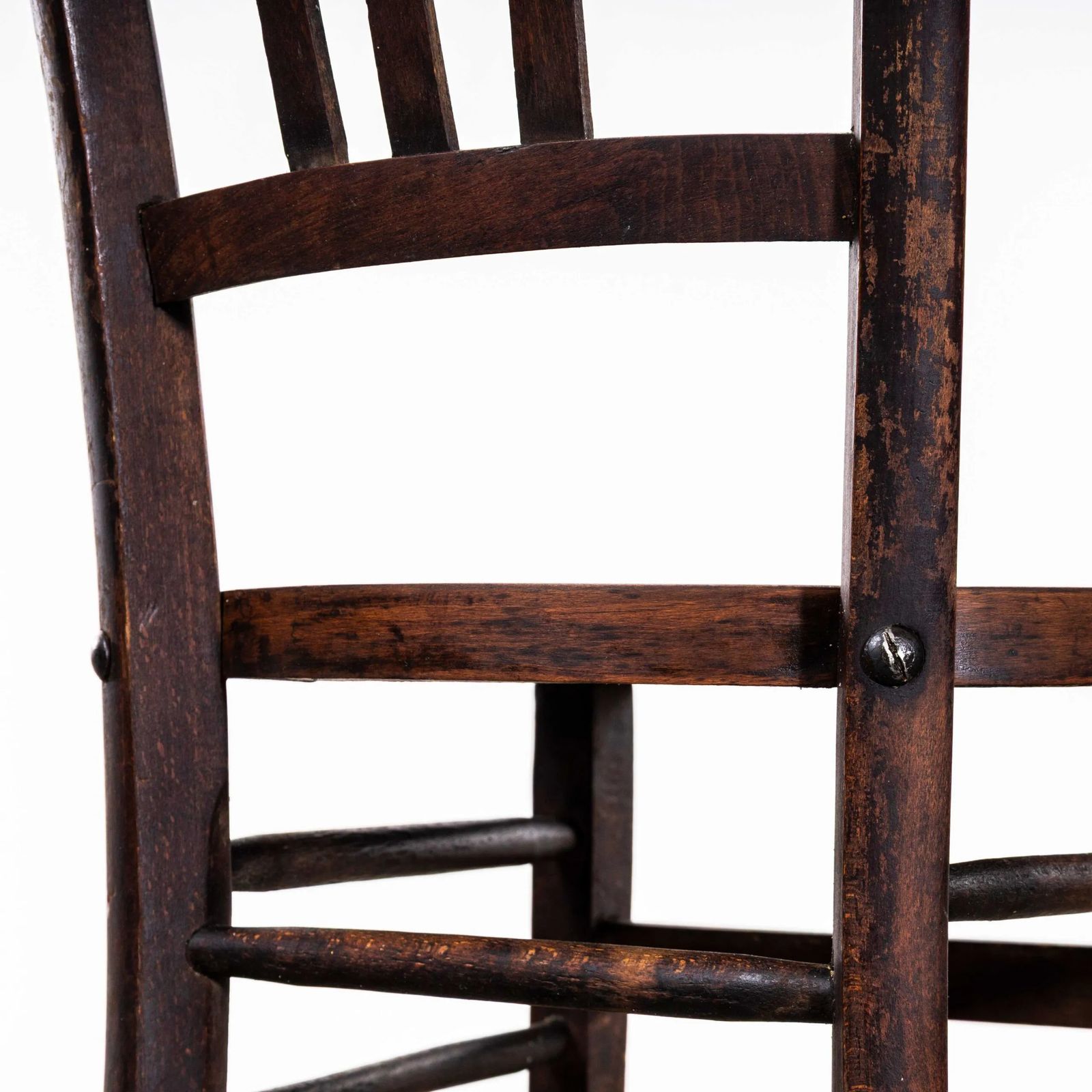 1940’s French Farmhouse Dark Walnut Dining Chairs – Set Of Twelve photo 1944.0