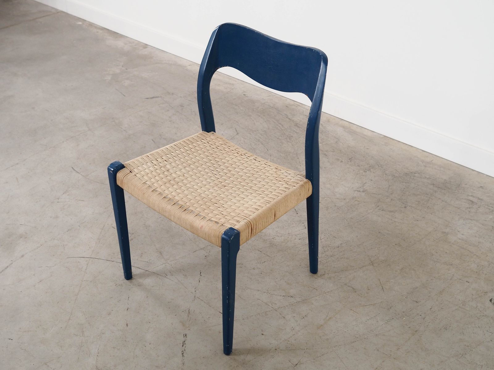photo furniture Blue Teak Chair, Danish Design, 1960s, Designer: Niels Otto Møller