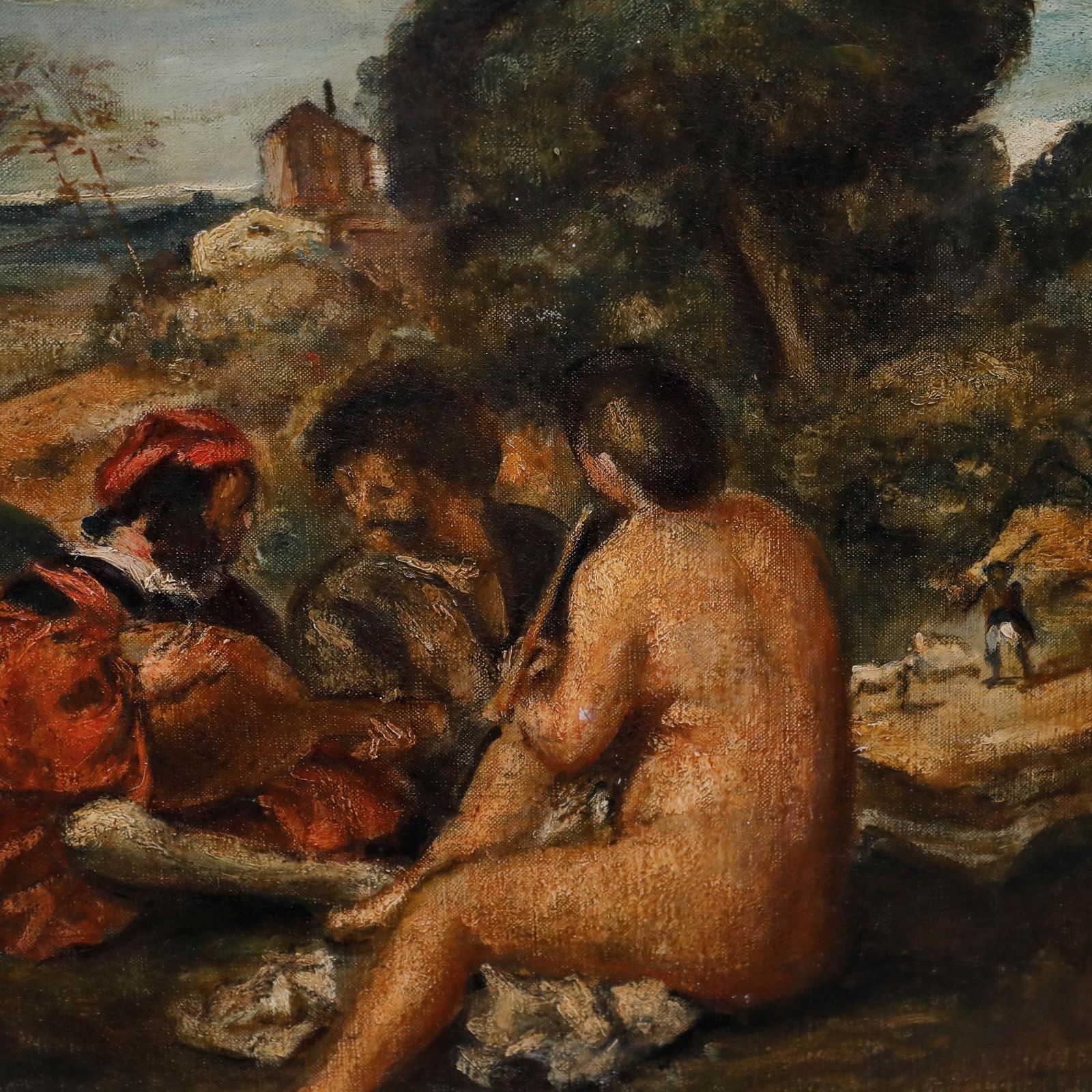 After Titian (1485 1576) Framed 1936 Oil, The Pastoral Concert photo 395.0