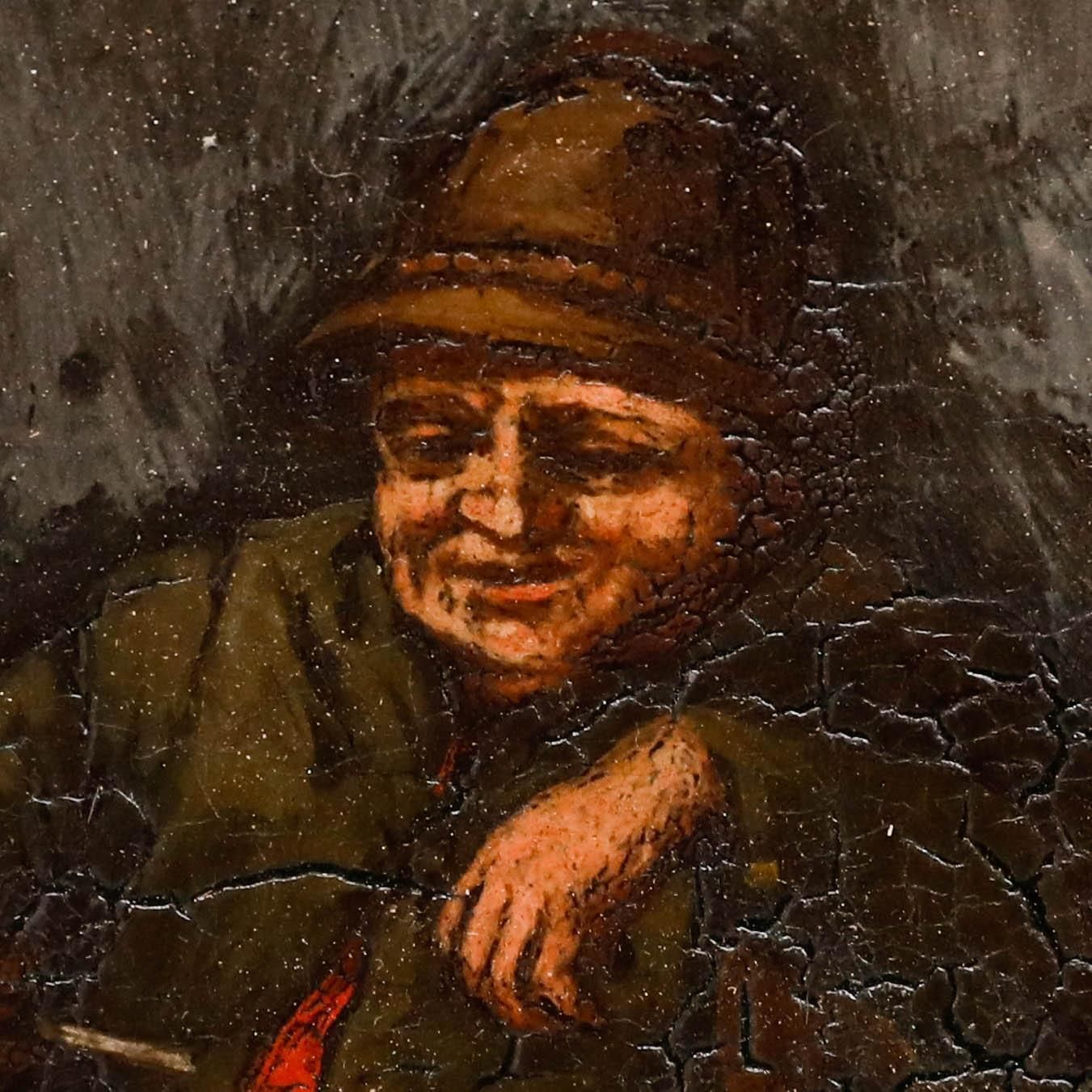 19th Century Oil The Smoker photo 225.0
