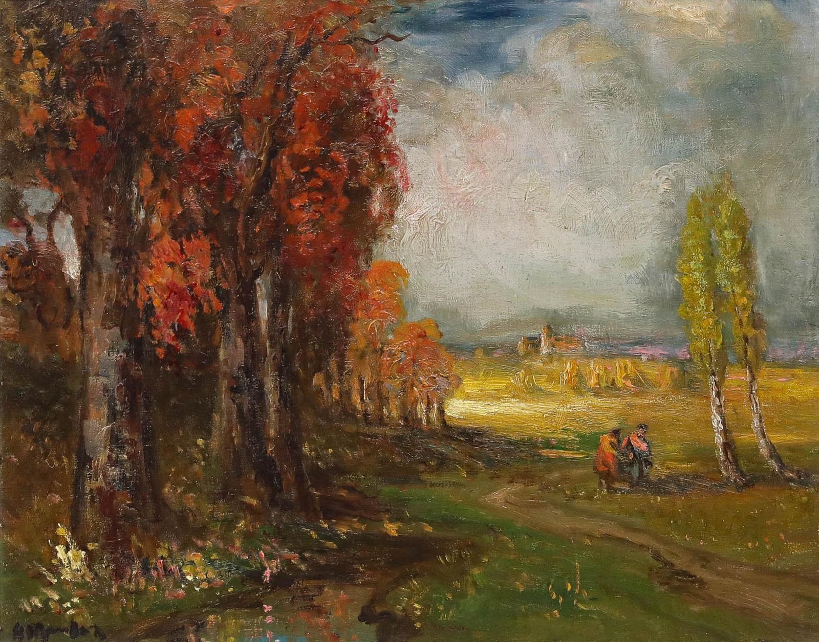 Thomas William Morley (1869 1925) Oil, Flower Pickers Near Canterbury photo furniture