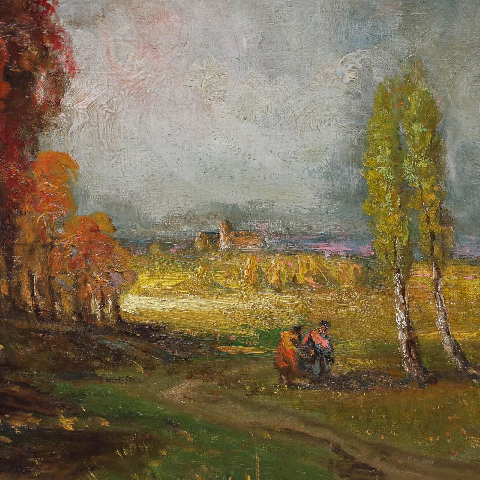 Thomas William Morley (1869 1925) Oil, Flower Pickers Near Canterbury photo Art