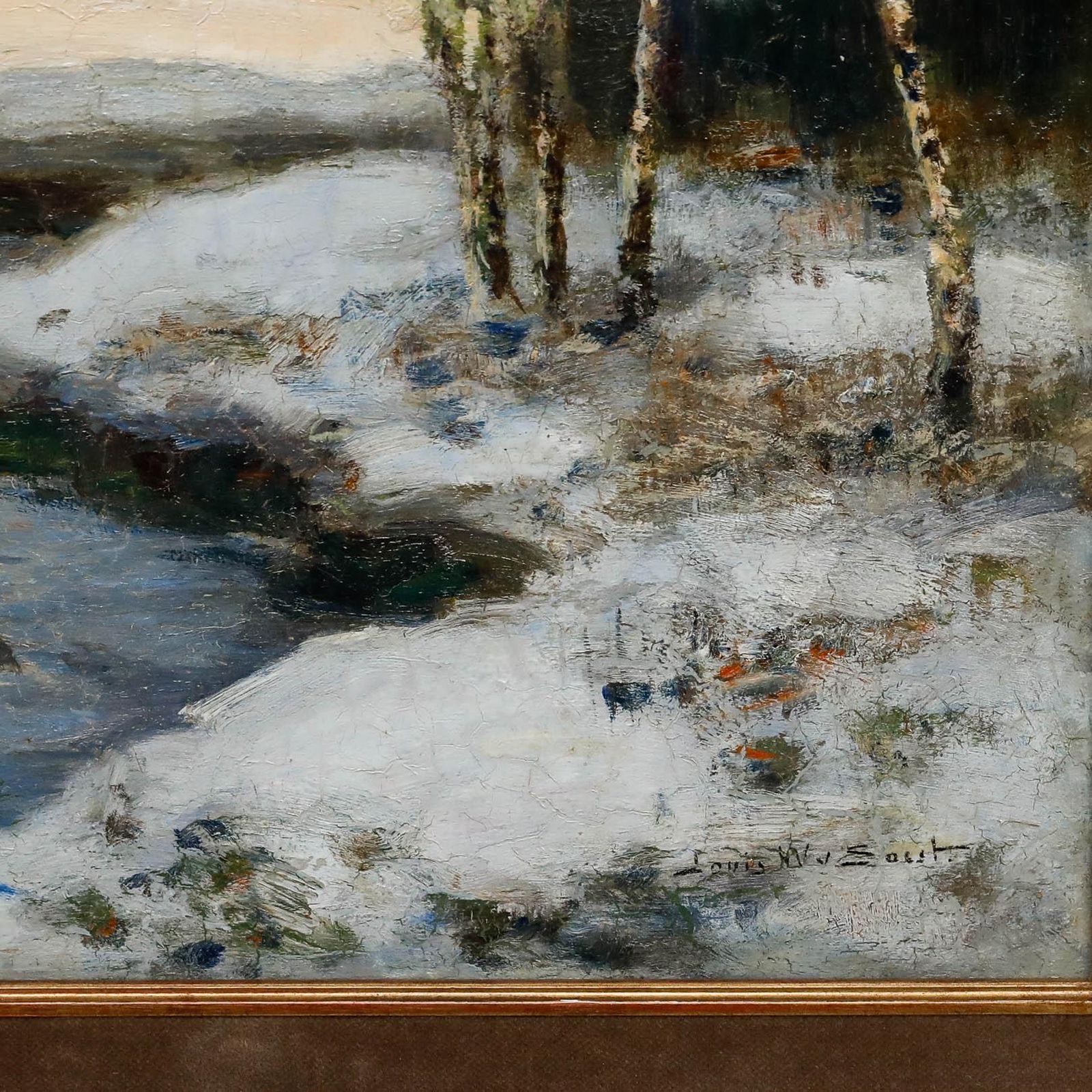 Louis Willem Van Soest (1867 1948) Framed Mid 20th Century Oil, White Fields photo vinterior