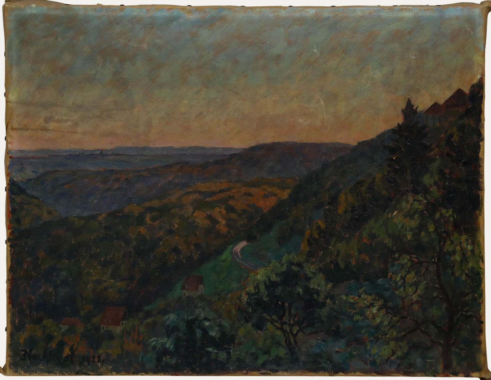 Emma Nachtigal (1875 1969) Impressionist 1925 Oil, Forested Hills