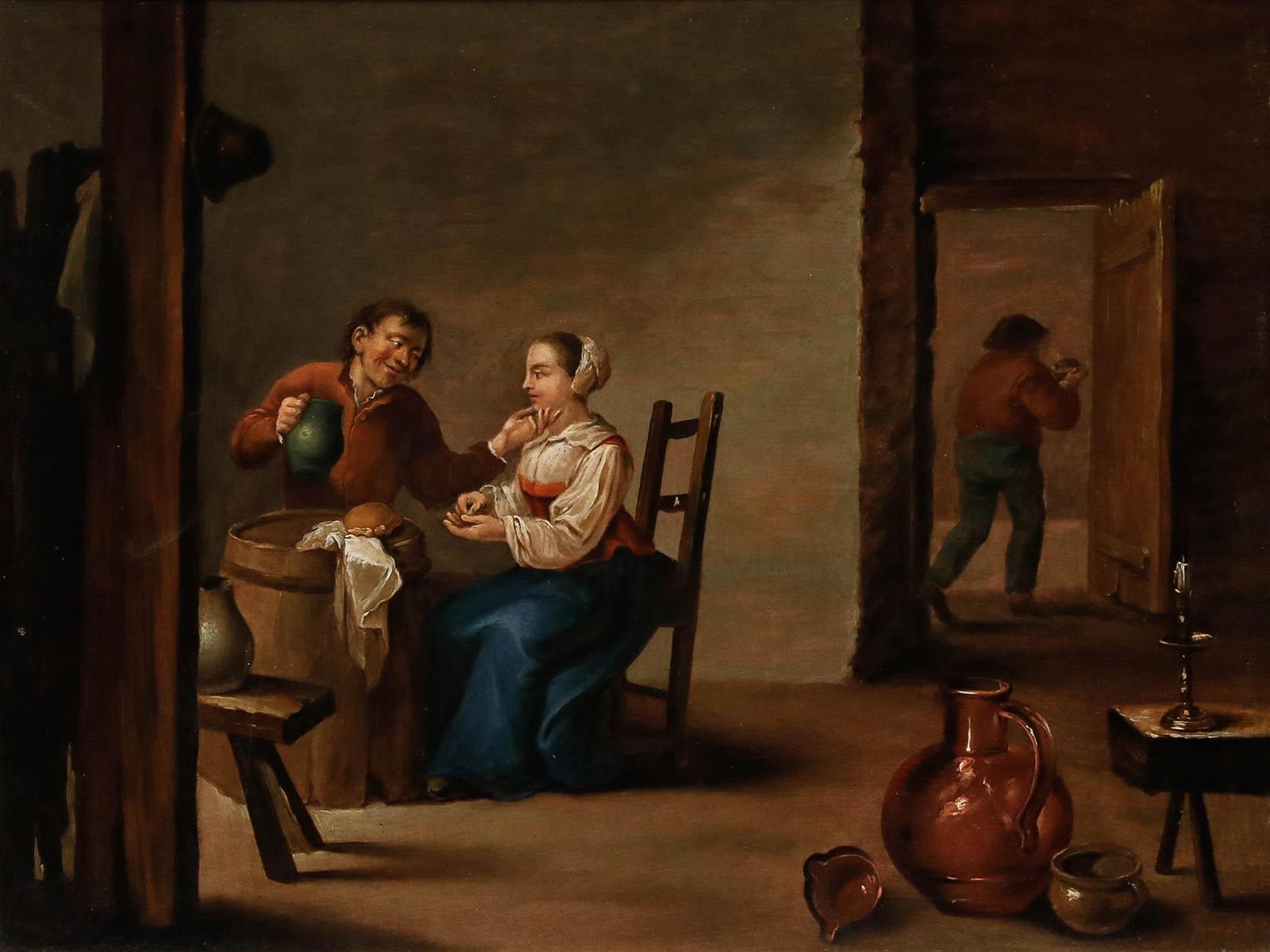 After David Teniers The Younger (1610 1690) 19th Century Oil, A Tavern Scene photo furniture
