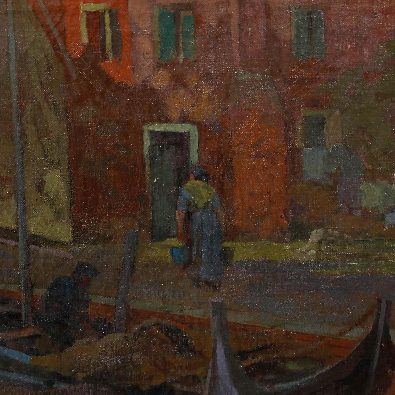 Adolf Hohenstein (1854 1928) Early 20th Century Oil, At The Harbour photo 650.0