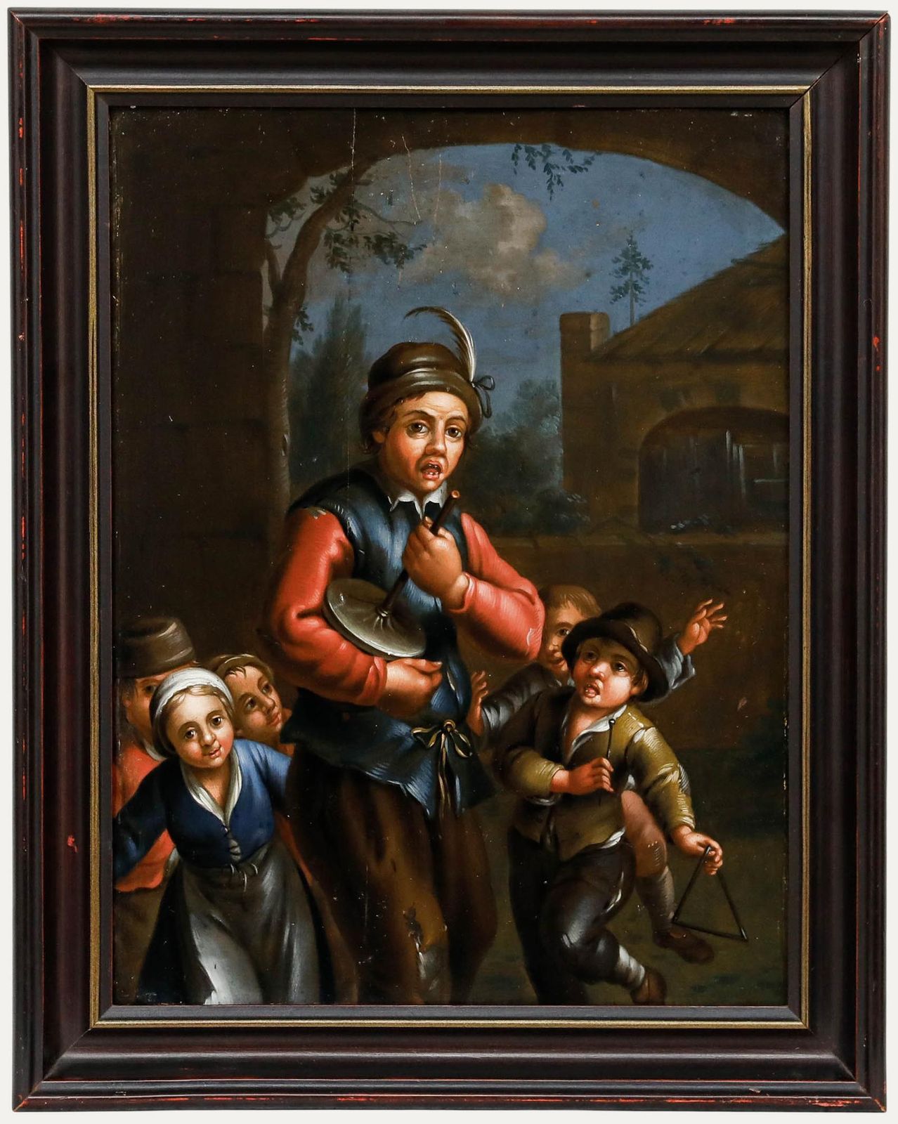 Dutch School 19th Century Oil Street Musicians