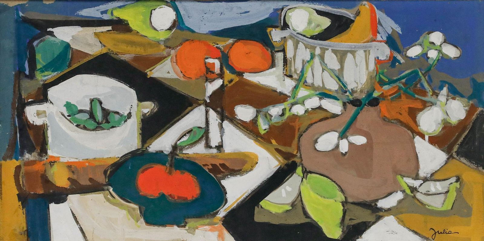 Christian Julia (1921 1991) Mid 20th Century Gouache, Fruits And Forms II photo furniture